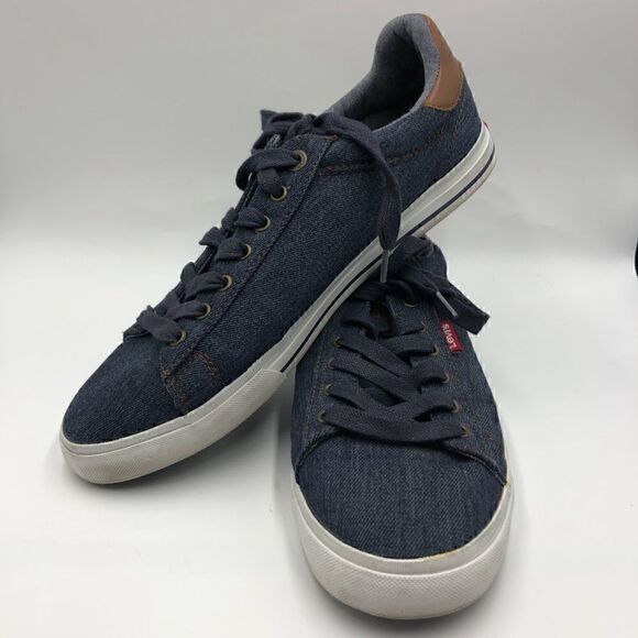 Levi's Men's Blue Denim Sneakers Lace Up Shoes Size 9 Worn Once - Picture 7 of 14